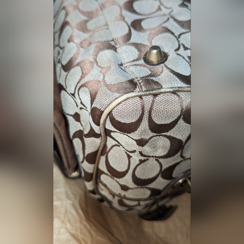 Coach Signature Bronze Boston Bag - Picture 10 of 13